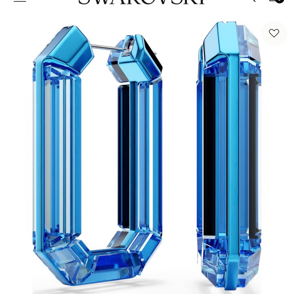 Swarovski Lucent Blue Hoops